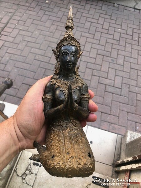 XIX. Century Buddha in bronze, statue, 18 cm beauty.