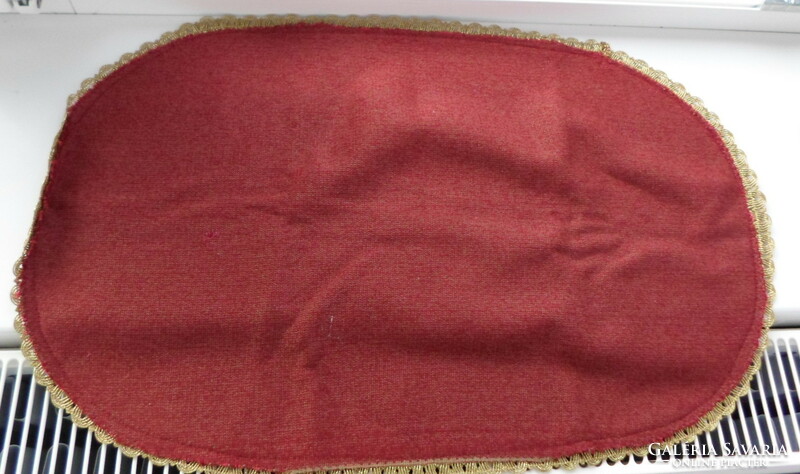 Retro velvet tablecloth 2.: Burgundy, oval