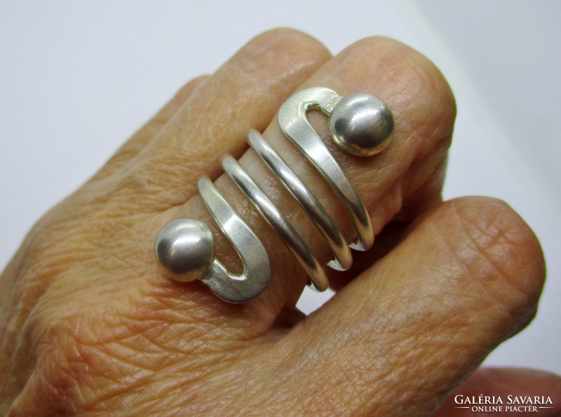 Special large handmade silver ring
