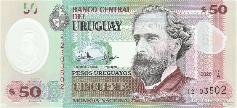Uruguay 50 peso, 2020, UNC bankjegy