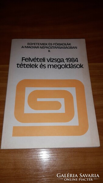 Felvételi vizsga, 1984 - tételek és megoldások könyv
