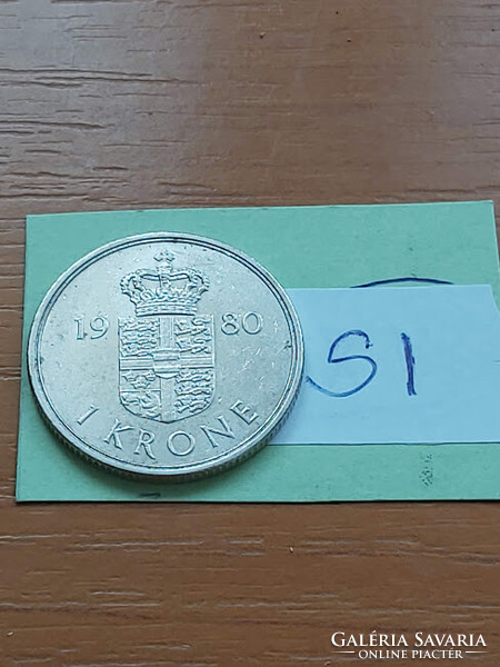 Denmark 1 krone 1980 b b, copper-nickel, ii. Queen Margaret si