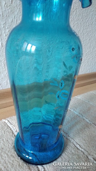 Eredeti antik kék üvegváza {Ü13}