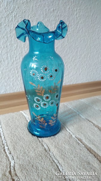 Original antique blue glass vase {ü13}