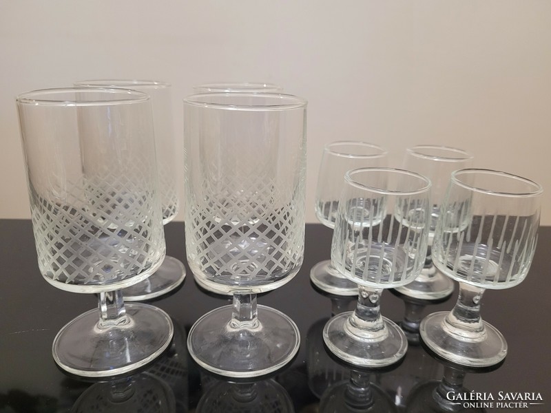 Retro wine and short drink glasses