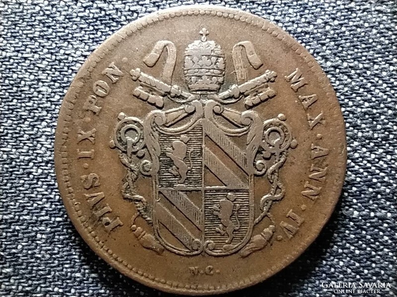 Pápai állam IX. Pius 2 baiocco 1849 R  (id41816)