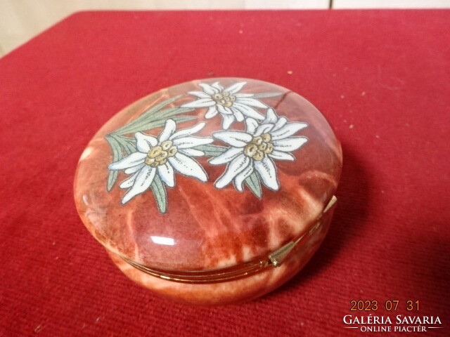 German round bonbonier, with a pattern of snow grass, diameter 8.5 cm. Jokai.