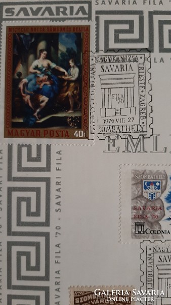 Savária szombathely commemorative sheet 1970 first day stamp and postmark unc