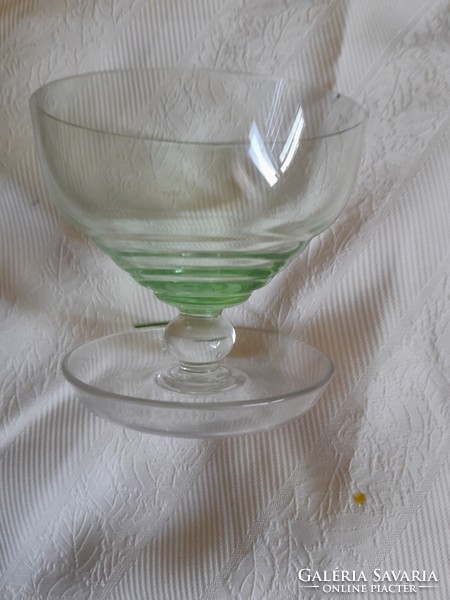 Green unique stemmed glass flawless