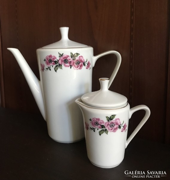 Retro porcelain coffee and small milk jug