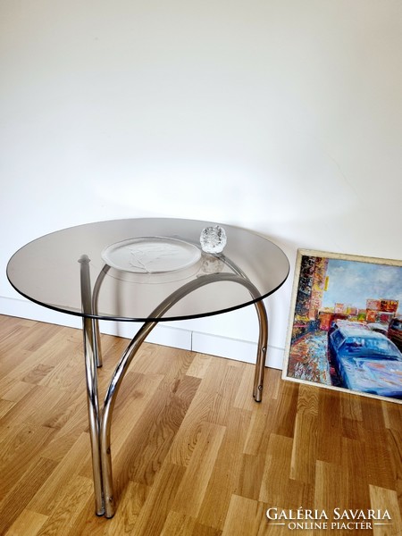 Vintage tubular glass table, coffee table