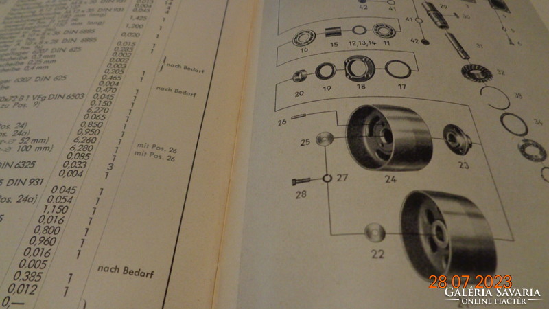 Hurth tractor engine manual parts list from the 60s