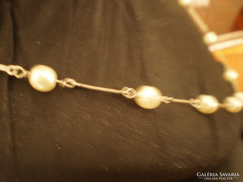 Antique silver necklace with pearls