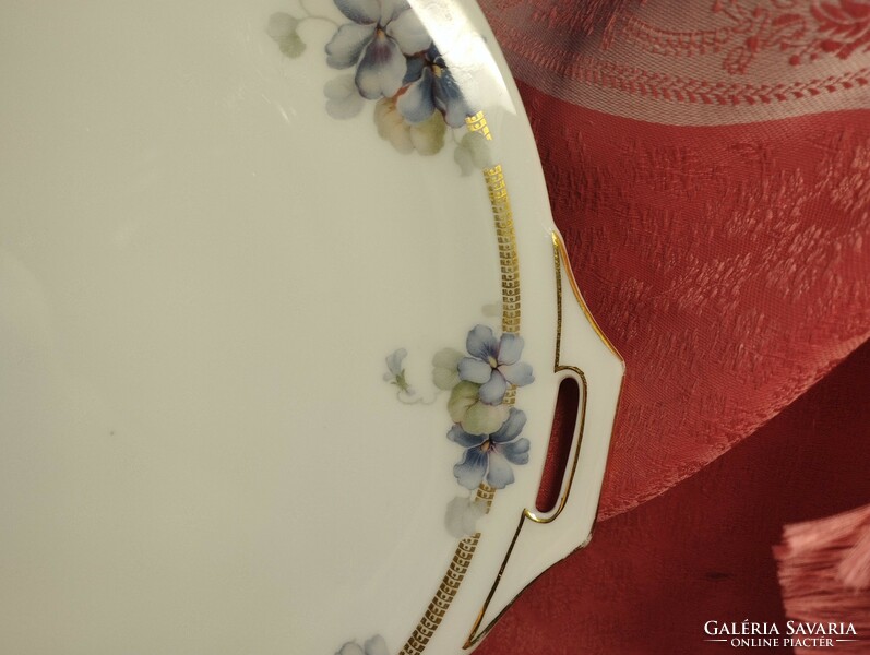 Gyönyörű füles porcelán kínáló tál, asztalközép