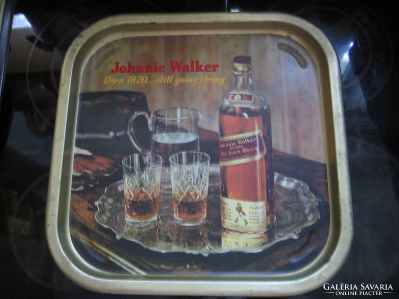 Retro Johnnie Walker fém tálca