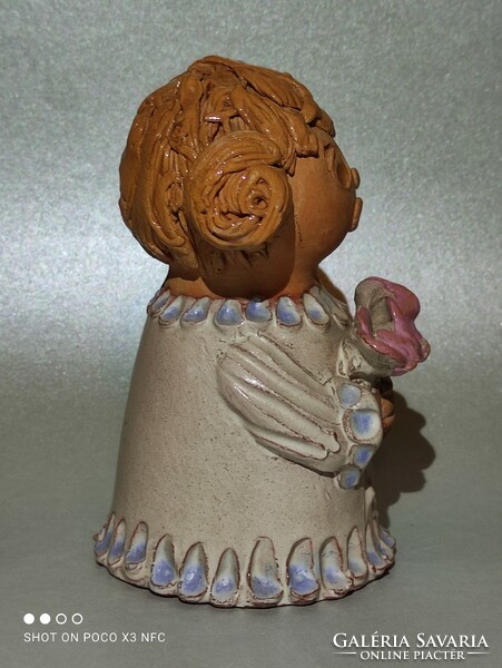 Now it's worth taking!! Antalfiné Szente Katalin Ask ceramic girl with a bouquet of flowers