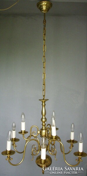 Flemish copper chandelier with 9 burners