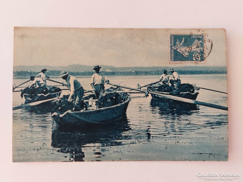 Old postcard photo postcard 1920 fishermen
