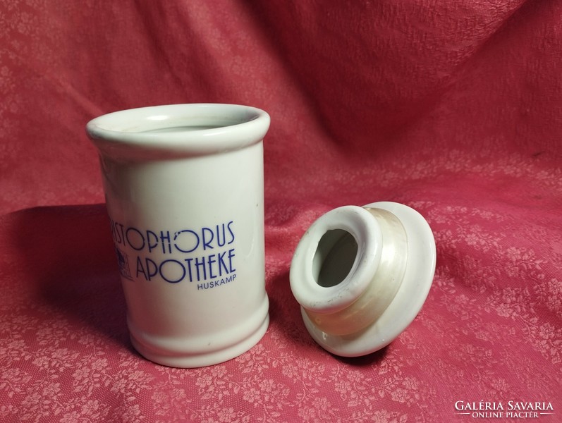 White porcelain apothecary jar
