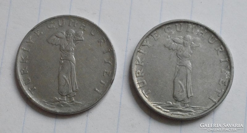 Törökország , 25 Kurus, 1966 , 1959 , pénz , érme , 2db.
