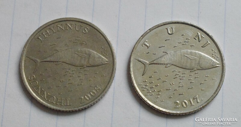 Croatia 2 kuna, 2008, 2017, money, coin, kune, 2 pieces