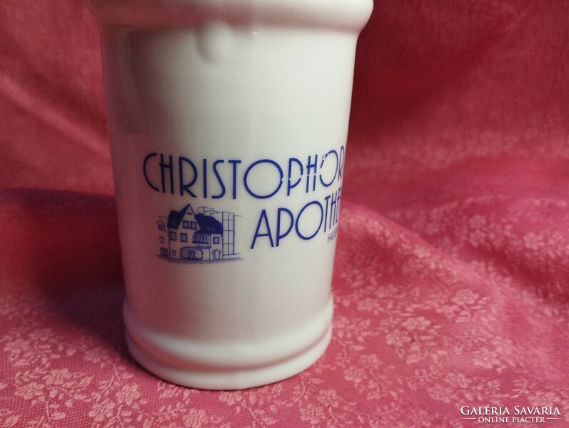 White porcelain apothecary jar