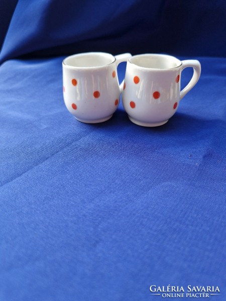 Mini red polka dot souvenir mugs
