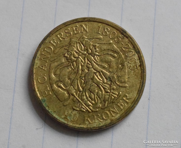 Denmark, 10 kroner, 2006, money, coin, kroner
