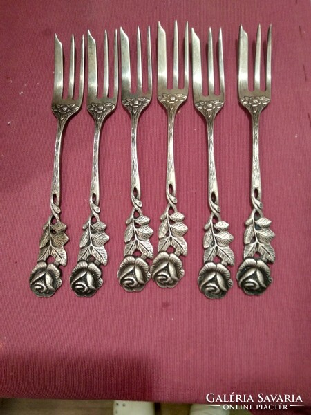 Hildesheimer rose antico dessert and cake silver forks 6 pieces