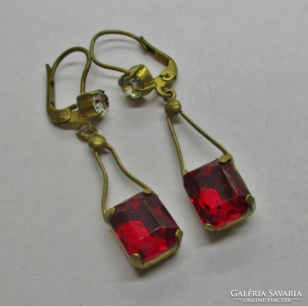 Beautiful antique red and white stone earrings