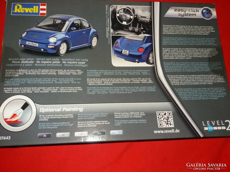 Quality revell vw new beetle - bug model kit set with model car box 1:24 according to the pictures 2.