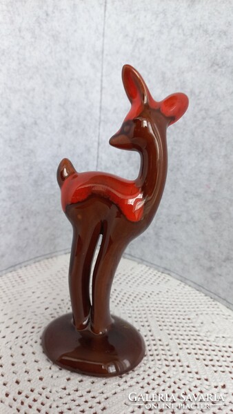 Vintage, ceramic doe, continuous glaze, with Hamilton Canada gold lettering, unmarked, flawless