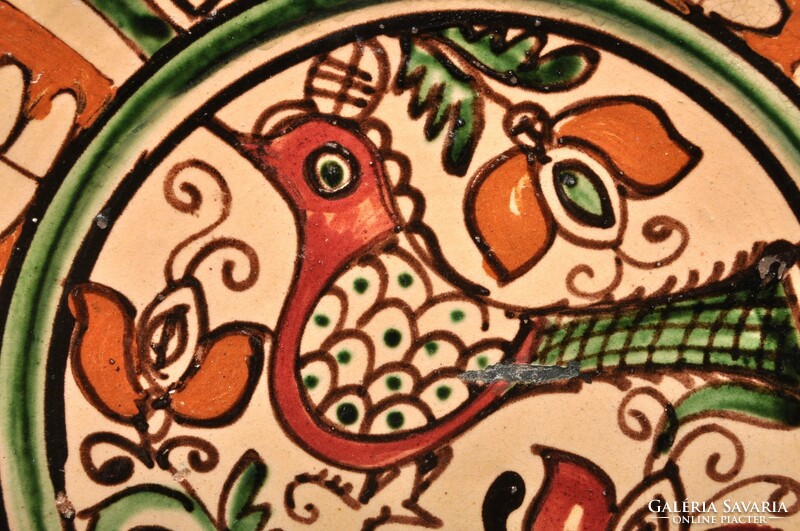 Transylvanian Korund bird wall plate,