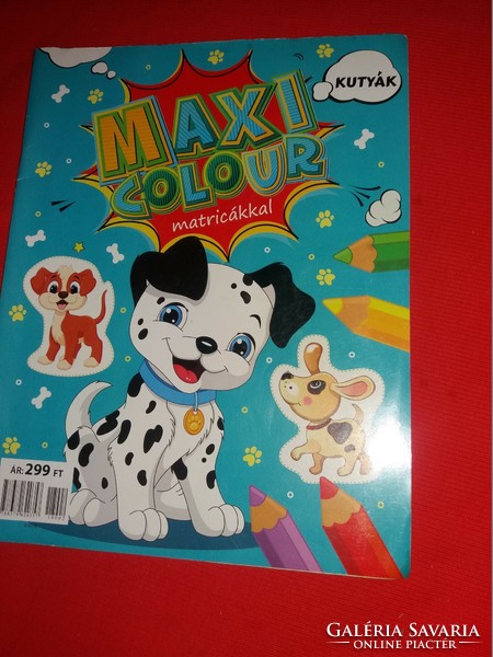 Children's maxi color coloring exercise booklet book with dogs stickers, condition as per