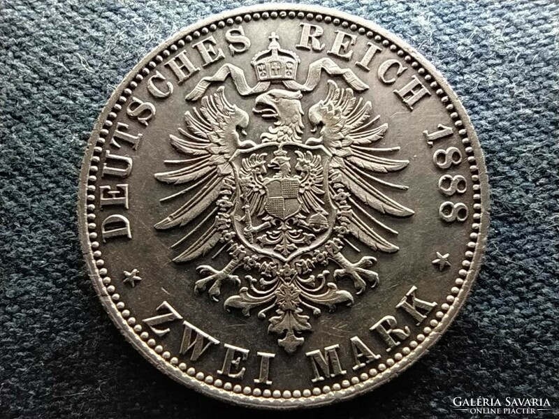 Poroszország II. Vilmos (1888-1918) .900 ezüst 2 márka 1888 A  (id64485)