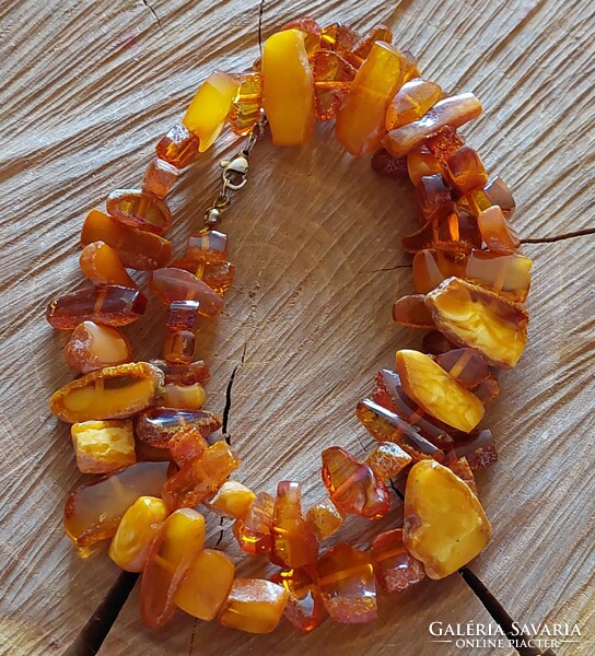 Multi-colored Baltic amber necklace