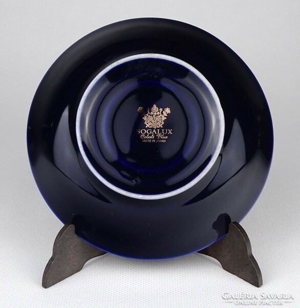 1N720 Aranyozott pávadíszes kobaltkék porcelán tányér SOGALUX JAPAN 12.5 cm