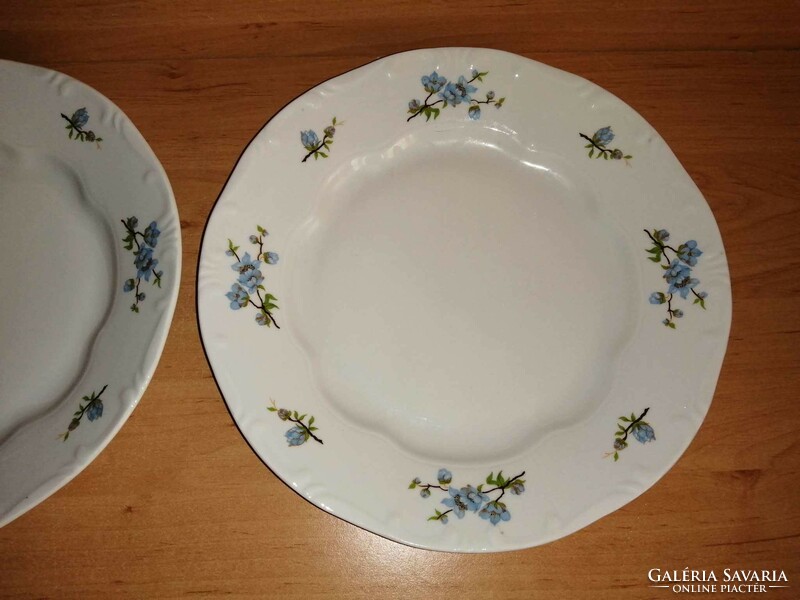 Zsolnay porcelain blue peach flower pattern plate in a pair (2p)