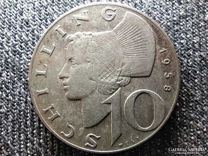 Austria .640 Silver 10 schillings 1958 (id44996)