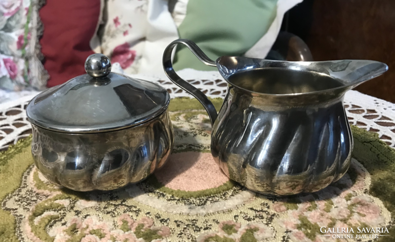 Vintage, silver-plated, sumptuous, coffee - tea, two-piece, complementary serving set