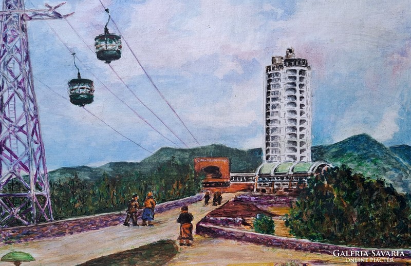 Hotel Humboldt, Caracas, Venezuela (akvarell kerettel) Libegő, építészet