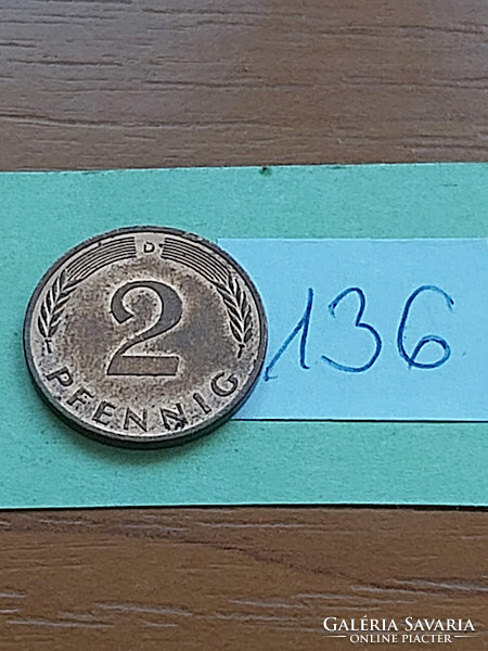 German nsk 2 pfennig 1982 d, steel copper 136