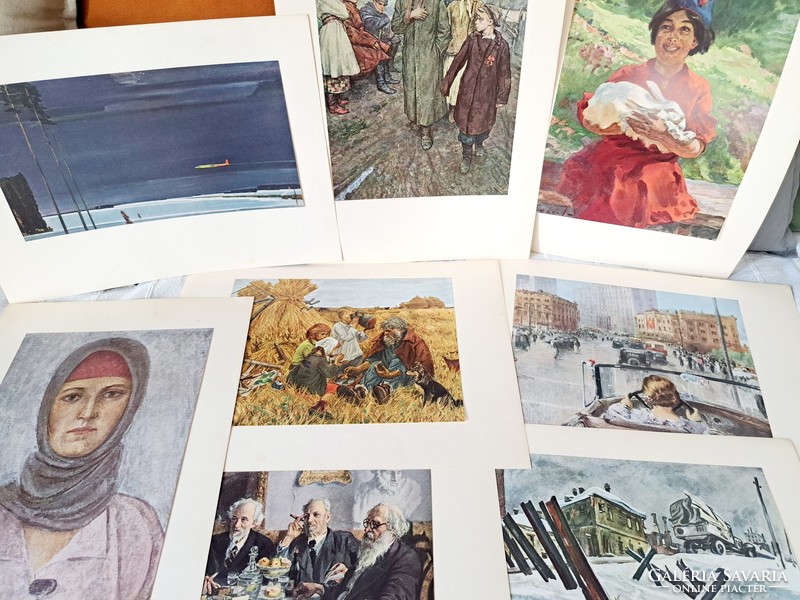 Ritkaság! 50 év orosz művészete, 44 db reprodukció a szovjet állam 50. évfordulójára, művészet