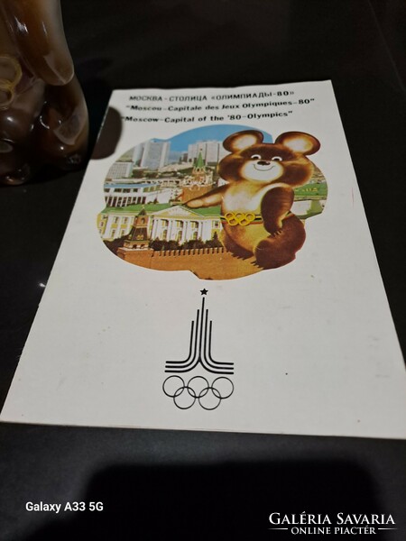 Csodaszép orosz porcelán Misa maci 1980 olimpiai relikvia certifikációs könyvével
