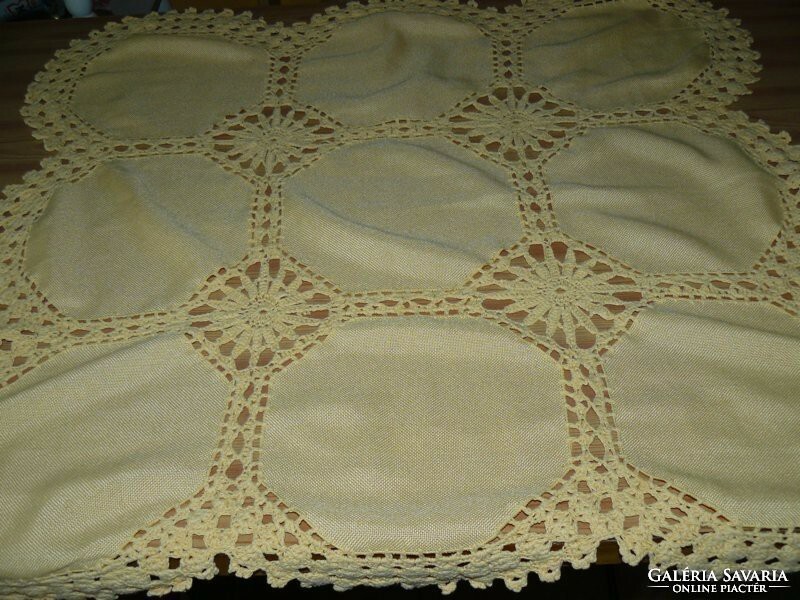 Cute hand crocheted tablecloth with crochet edge