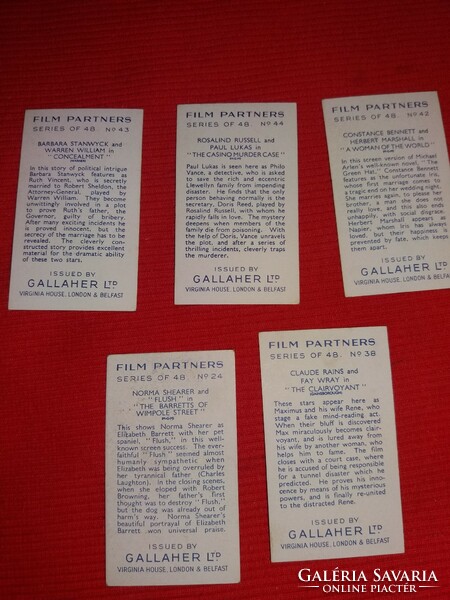 Antik 1930 gyűjthető PLAYERS NAVY CUT cigaretta reklámkártyák Filmsztár párok plakátok egyben 8.