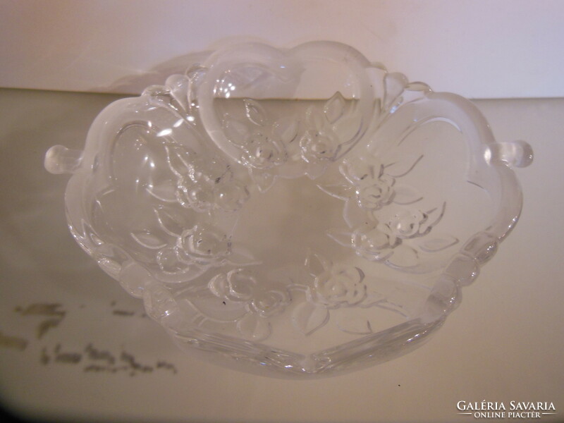 Bowl - glass - 21 x 18 x 5.5 cm - fruit holder - thick - heavy - German - perfect