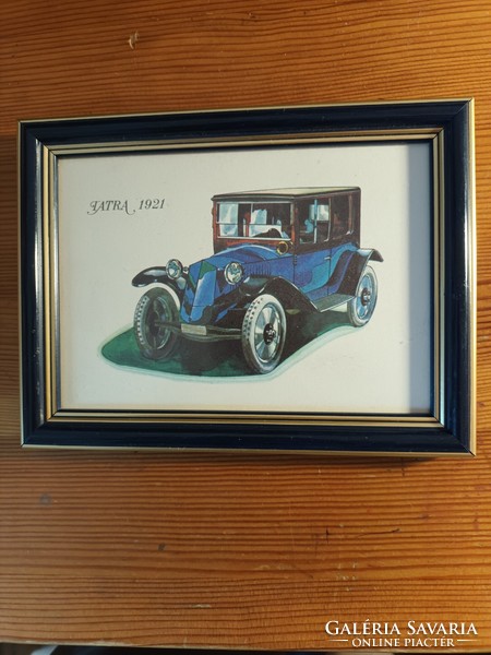 1921 - Tatra - car - old print - in a nice frame with glass!