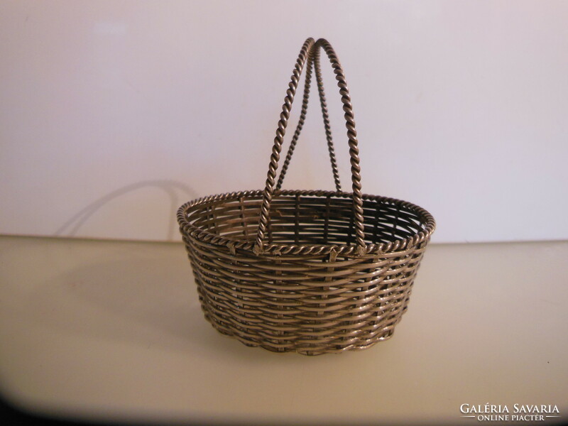 Basket - really silver plated - 10 x 9 x 7 cm - German - flawless