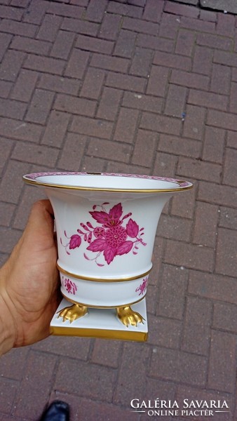 Herendi Aponyi mintás porcelán váza, 12 cm-es magasságú.